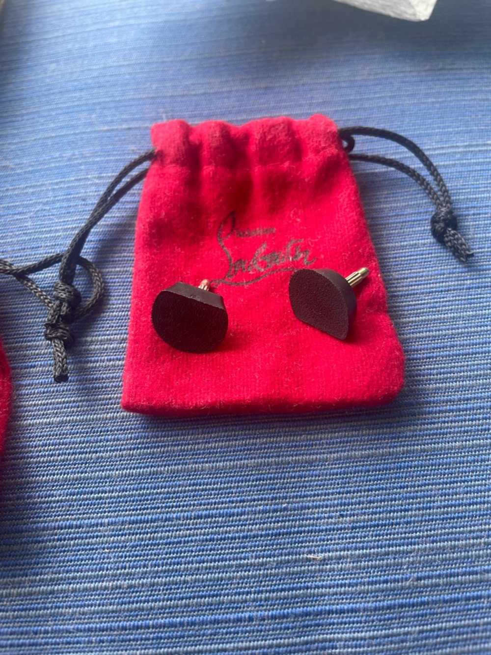 Christian Louboutin 1/2" heel taps with Red Pouch